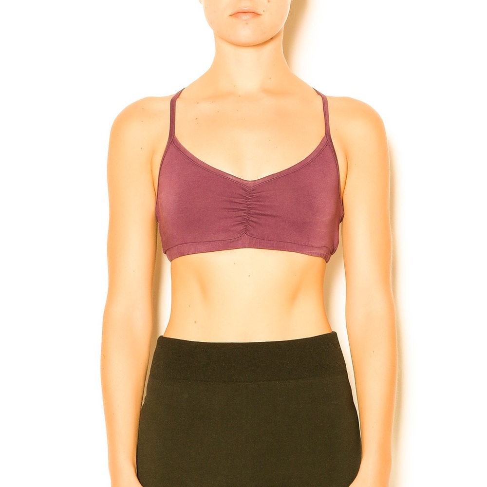 Revolve LAmade Twist Back Bralette Burgundy Size Extra Small NWT